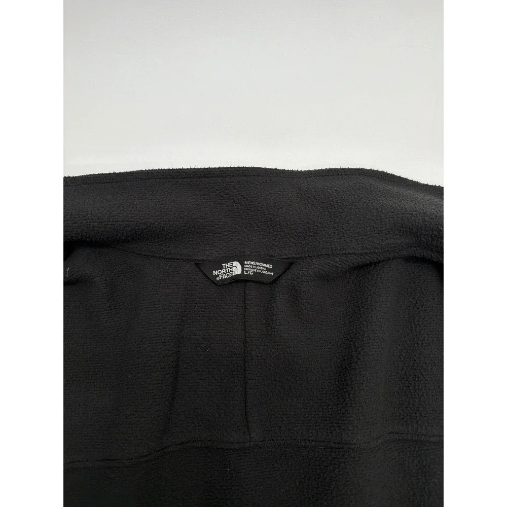 The North Face Mens Large Full Zip Hybrid Fleece Softshell Jacket Black Grey